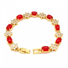 Load image into Gallery viewer, Nature Jade Beaded Bracelet Jewelry Blessing Lucky Fortune Gift For Her Red g
