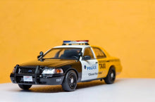 Load image into Gallery viewer, GOC 1:64 Black Yellow Crown Victoria CV DUI Police Model Diecast Metal Car New Collection
