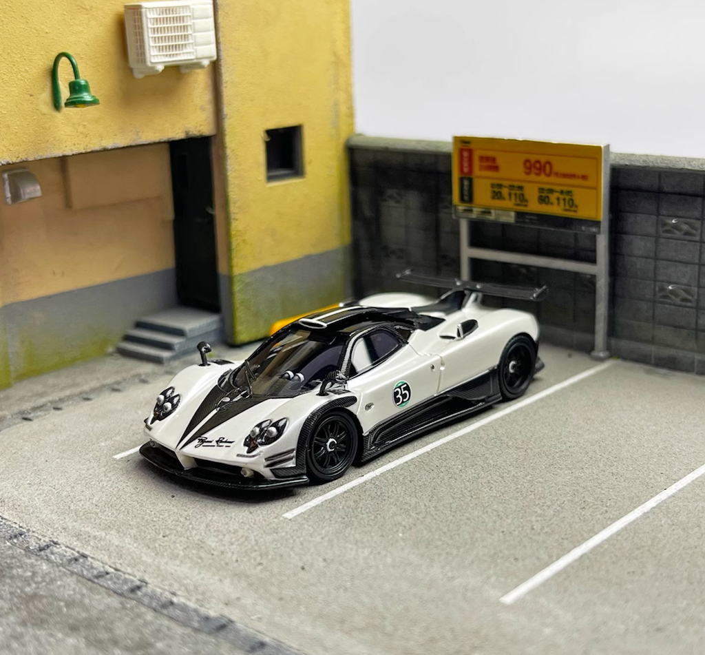 U2 1:64 White Zonda 760LH Super Racing Sports Model Diecast Resin
