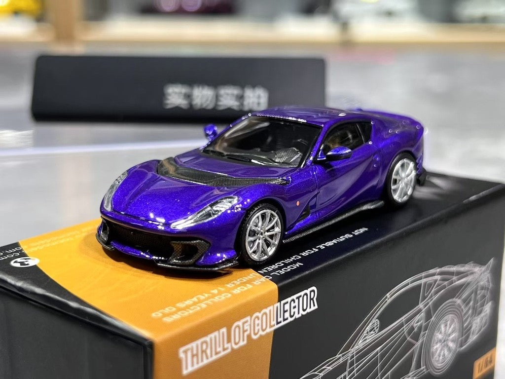 TOC 1:64 Purple 812C Coupe Sports Model Diecast Metal Car New Collection