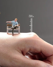 Load image into Gallery viewer, 1:64 Painted Unpainted Figure Model Miniature Resin Diorama Man Sitting on Bench New
