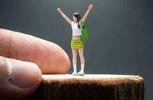 Load image into Gallery viewer, 1:64 Painted Figure Model Miniature Resin Diorama Sand Green Skirt Hooray Girl
