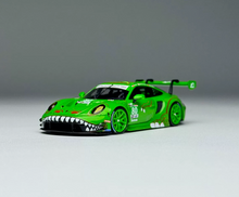 Load image into Gallery viewer, 1:64 Green Dinosaur H300 Trailer Truck 911 GT3 Set Model Diecast Metal Car New Collection
