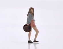 Load image into Gallery viewer, 1:64 Painted Figure Model Miniature Resin Diorama Toy Sand Trendy Walking Girl
