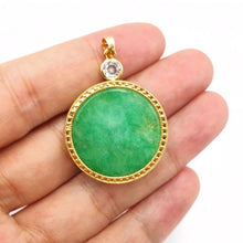 Load image into Gallery viewer, Nature Jade Round Peace Pendant Necklace Gift Jewelry charm Blessing Fortune
