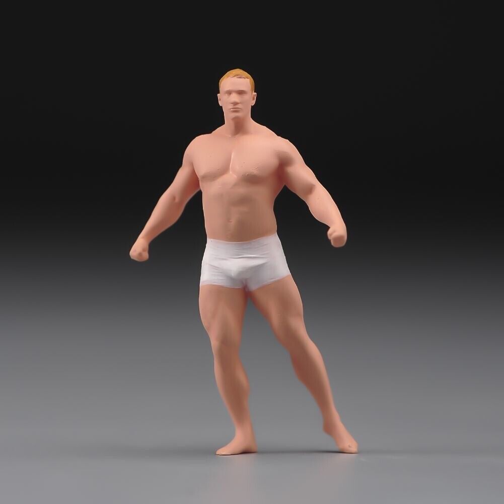 1:64 Painted Figure Model Miniature Resin Diorama Sand Toy Muscular Man Strong New