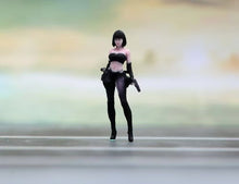 Load image into Gallery viewer, 1:64 Painted Figure Model Miniature Resin Diorama Sand Lady Girl Assassin Black
