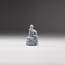 Load image into Gallery viewer, 1:64 Painted Unpainted Figure Model Miniature Resin Diorama Girl Sitting On Box New
