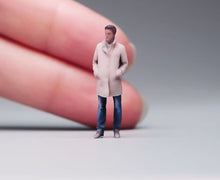 Load image into Gallery viewer, 1:64 Painted Figure Model Miniature Resin Diorama Wind Coat Man Standing
