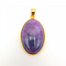 Load image into Gallery viewer, Nature Jade Purple Oval Pendant Necklace Gift Jewelry charm Blessing Lucky New
