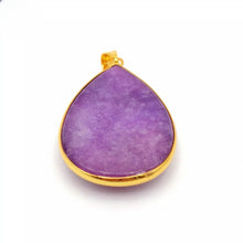 Load image into Gallery viewer, Nature Jade Purple Drop Pendant Necklace Gift Jewelry charm Blessing Fortune
