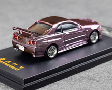 Load image into Gallery viewer, DK 1:64 Pink Carbon Skyline GTR R34 Racing Sport Model Diecast Metal Car New Collection
