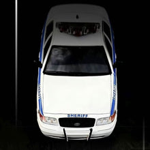 Load image into Gallery viewer, MK 1:64 White Sheriff Police CV CROWN VICTORIA Model Diecast Metal Car New Collection
