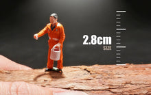 Load image into Gallery viewer, 1:64 Painted Figure Model Miniature Resin Diorama Toy Sand Painter Orange Outfit
