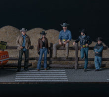 Load image into Gallery viewer, 1:64 Painted Figure Model Miniature Resin Diorama Sand Toy Cow Boy Cool Set
