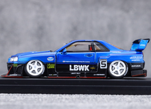 Load image into Gallery viewer, SW 1:64 Blue Black Skyline GTR ER34 LBWK #5 Sports Model Diecast Metal Car New Collection
