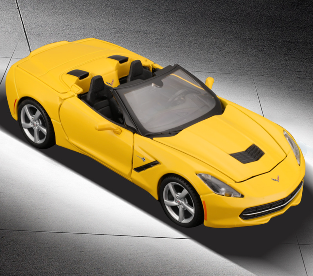 Maisto 1:24 Yellow 2014 Corvette Stingray Sports Model Diecast Metal Car New Collection