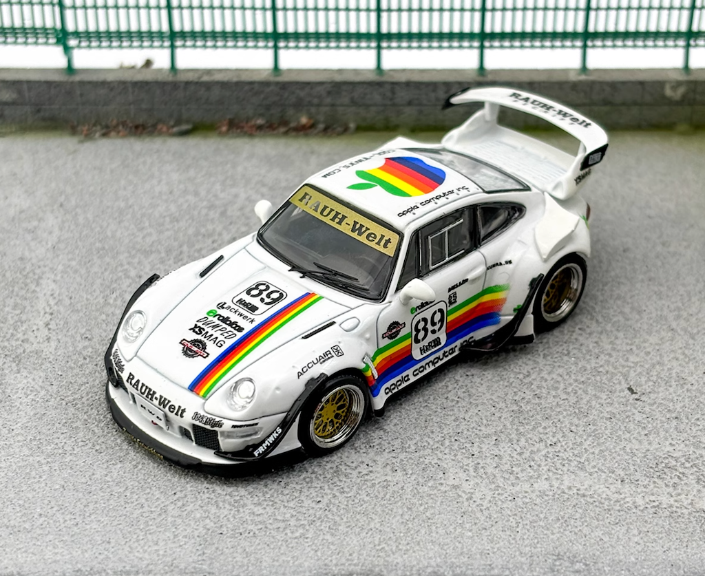 SW 1:64 White 911 RWB 993 Apple #89 Racing Sports Model Diecast Metal Car New Collection