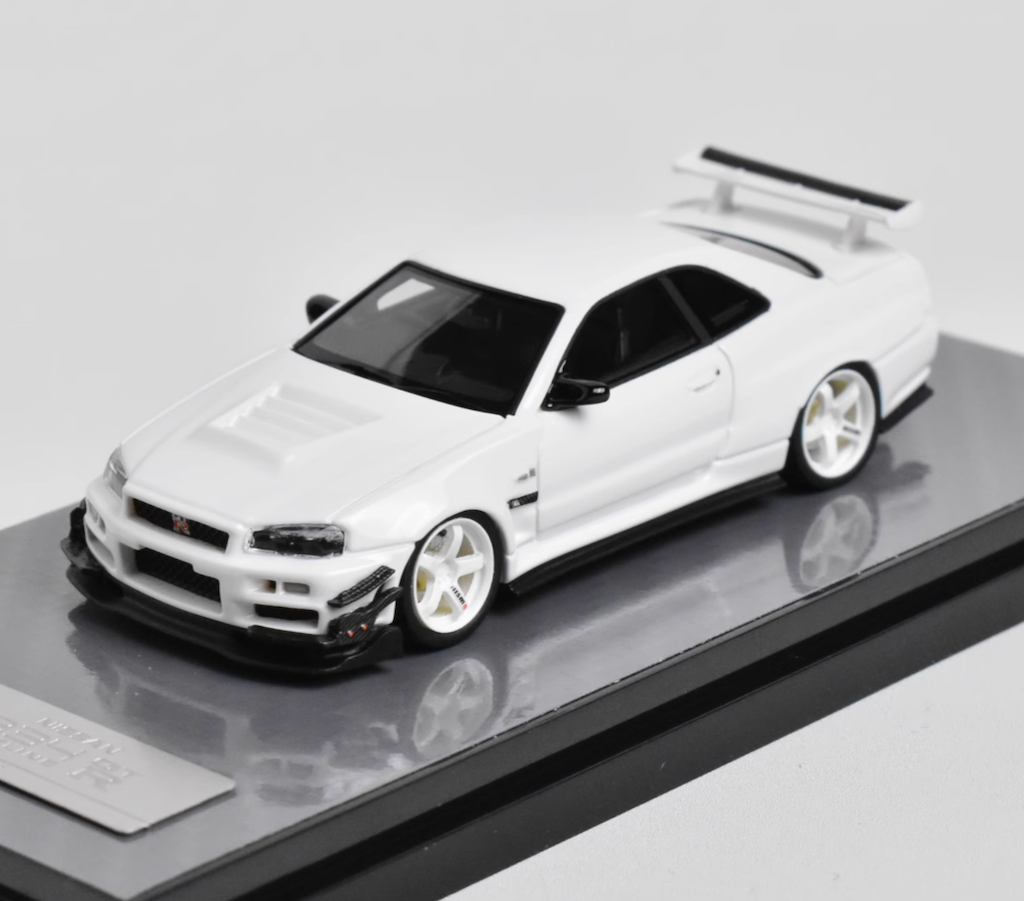 404Error 1:64 JDM White Skyline GTR R34 Sports Model Diecast Resin Car New