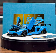 Load image into Gallery viewer, PGM 1:64 Blue Aventador LP700-4 LB Round Sports Model Diecast Metal Car New Collection
