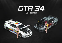 Load image into Gallery viewer, TM 1:64 JDM Skyline GTR R34 Z-Tune Figure Apple Model Diecast Metal Car New Collection
