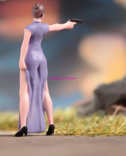 Load image into Gallery viewer, 1:24 Painted Figure Model Miniature Resin Diorama  Gun Wielding Lady Assassin
