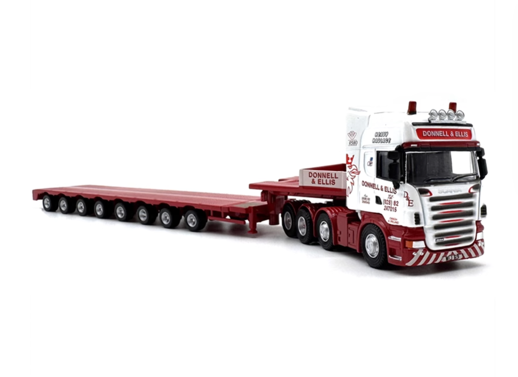 1:76 Scania R580 Multi-axle Low Load Trailer Truck Model Diecast Metal Car New Collection