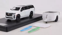 Load image into Gallery viewer, Shadow 1:64 White Escalade Cut Body Trailer Sports Model Diecast Metal Car New Collection
