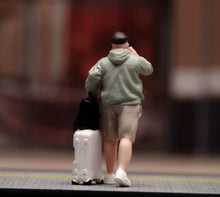 Load image into Gallery viewer, 1:64 Painted Figure Model Miniature Resin Sand Diorama Man Suitcase Passenger

