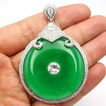 Load image into Gallery viewer, Nature Jade Ruyi Peace Pendant Necklace Gift Jewelry charm Blessing Fortune b
