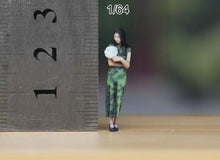 Load image into Gallery viewer, 1:64 Painted Figure Model Miniature Resin Diorama Sand Qipao Beauty Lady Girl A
