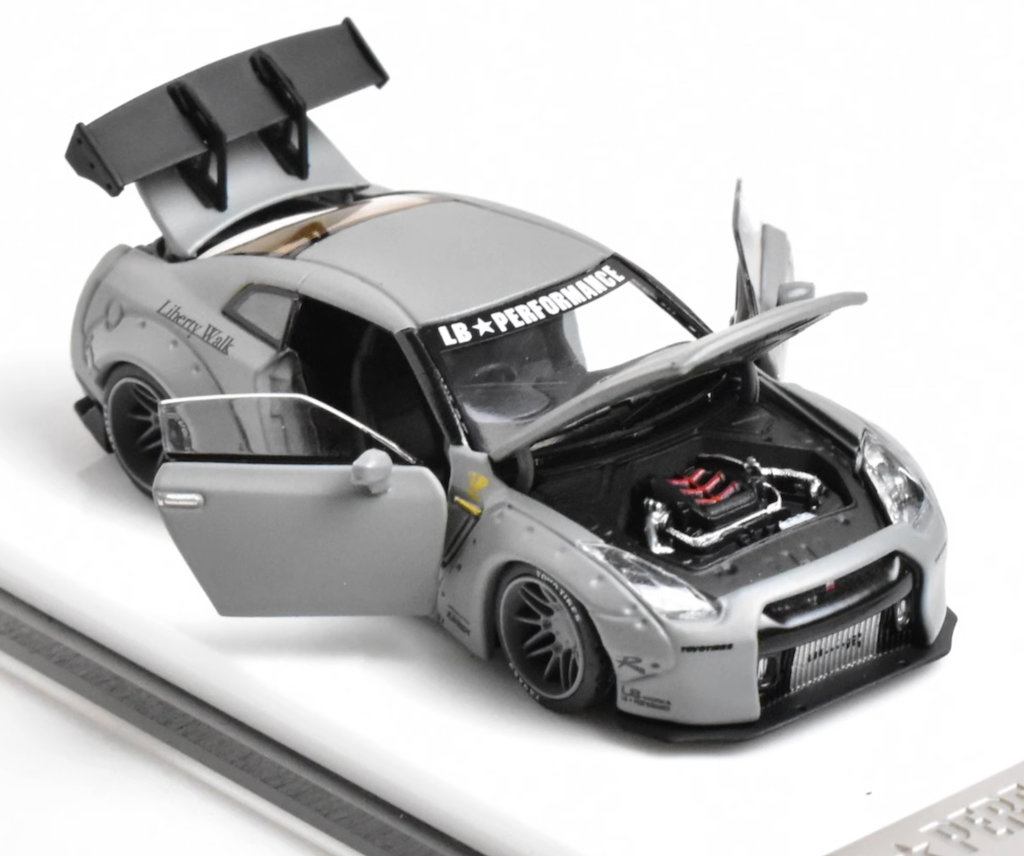 OT 1:64 JDM Gray GTR R35 LBWK Widebody Sports Model Diecast Metal Car New Collection