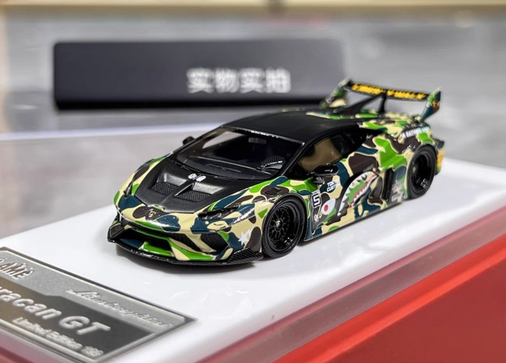 1:64 Green Camo LP610 Huracan GT Sports Model Diecast Resin Car New Collection