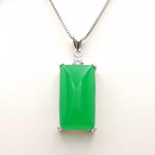 Load image into Gallery viewer, Nature Jade Green Plaque Pendant Necklace Gift Jewelry charm Blessing Lucky s
