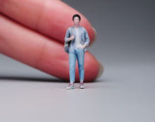 Load image into Gallery viewer, 1:64 Painted Figure Model Miniature Resin Diorama White Caual Man With Backpack
