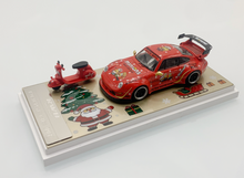 Load image into Gallery viewer, ZJWJ 1:64 Red Christmas RWB 993 Bicycle Bike Sport Model Diecast Metal Car New Collection
