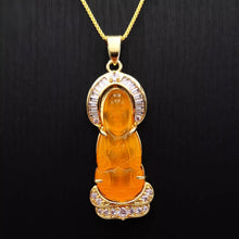 Load image into Gallery viewer, Nature Jade Guanyin Pendant Necklace Gift Jewelry charm Blessing Fortune New cc

