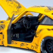 Load image into Gallery viewer, PGM 1:64 Yellow Dragon RWB 930 Classic Sports Model Diecast Metal Car New Collection
