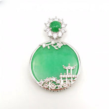 Load image into Gallery viewer, Nature Jade Pavilion View Pendant Necklace Gift Jewelry charm Blessing Fortune s

