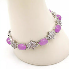 Load image into Gallery viewer, Nature Jade Beaded Bracelet Jewelry Blessing Lucky Fortune Gift For Her Purple b
