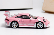Load image into Gallery viewer, MJ 1:64 Light Pink 911 GT3 Rs Sports Model Diecast Metal Car New Collection
