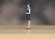 Load image into Gallery viewer, 1:64 Painted Figure Model Miniature Resin Diorama Sand Cabin Crew Fly Attendant

