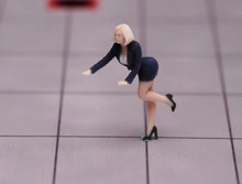 Load image into Gallery viewer, 1:64 Painted Figure Model Miniature Resin Diorama Toy Sand Sexy Lady Black Suit
