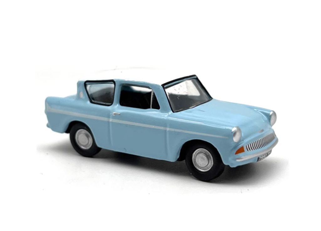 1:76 Light Blue Ford Anglia Classic Model Diecast Metal Car BN
