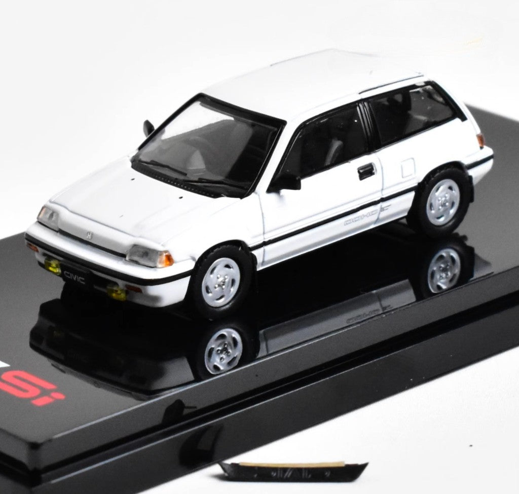 HobbyJapan 1:64 1984 White CIVIC Si E-AT Later Model Diecast Metal Car New Collection