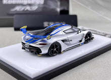 Load image into Gallery viewer, HKM 1:64 Silver Blue Jesko Attack Racing Sports Model Diecast Metal Car New Collection
