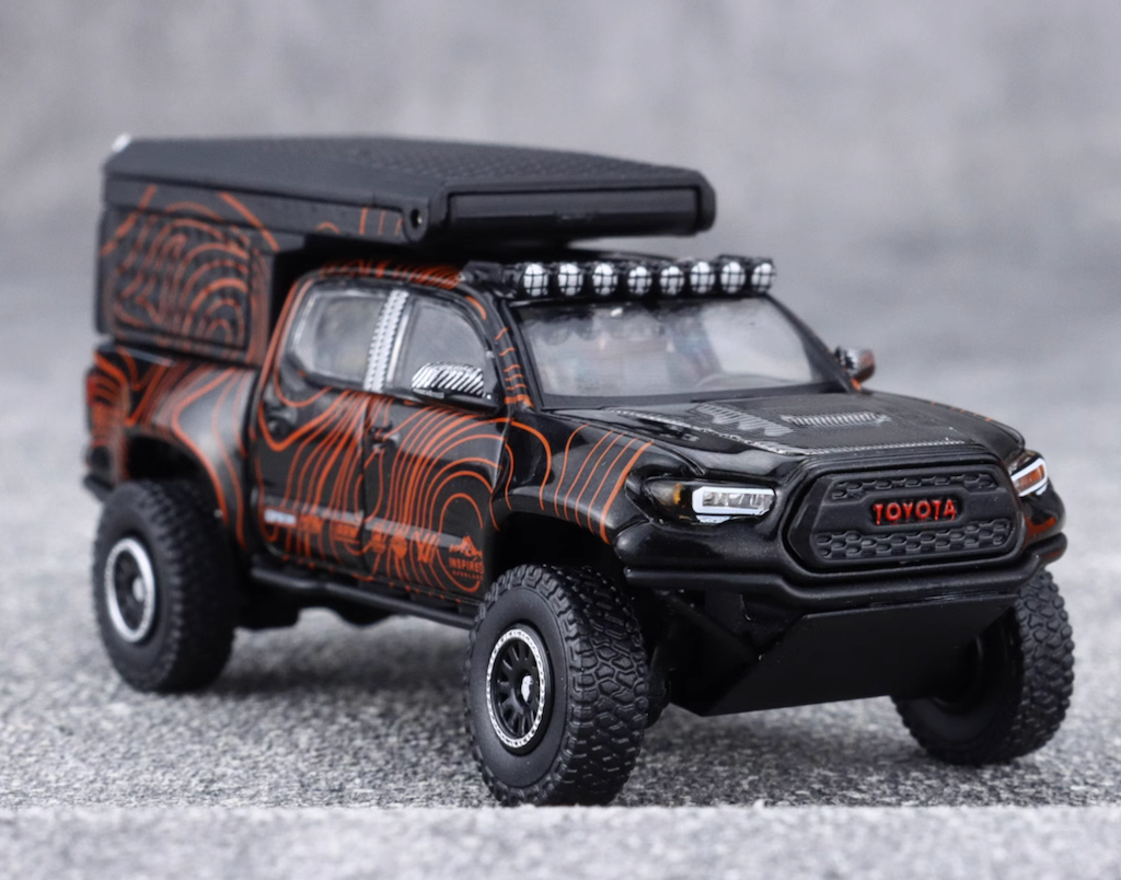 GCD 1:64 Black TACOMA Camper Pickup ORV Sports Model Diecast Metal Car New Collection