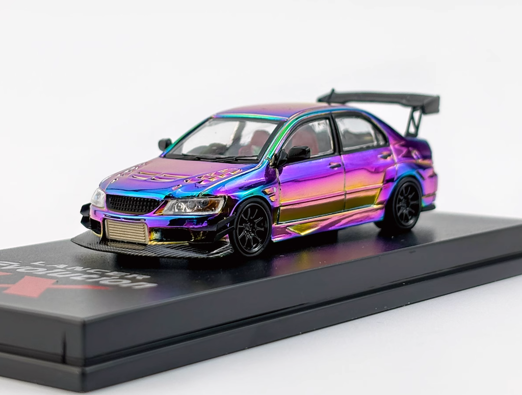 CM 1:64 Plating Purple JDM Lancer Evo 9 IX Sports Model Diecast Metal Car New Collection