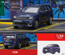 Load image into Gallery viewer, JKM 1:64 Blue Jeep Grand Cherokee SUV Off Road Vehicle Model Toy Metal Car
