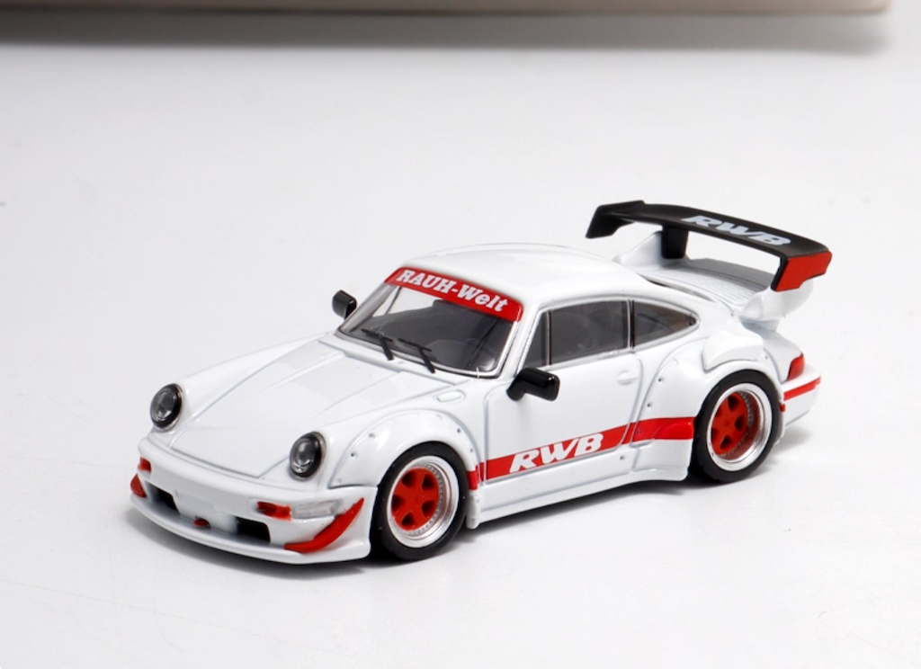 Star 1:64 White Red RWB 964 GT Racing Sports Model Diecast Metal Car New Collection
